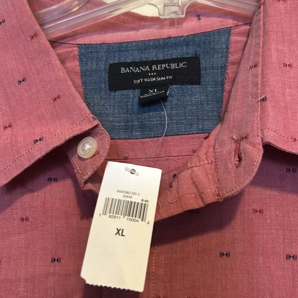 Banana Republic Long Sleeve Button Down Shirt Size XL Slim Fit Pink
